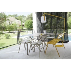 Table De Jardin 8 Personnes FERMOB Cargo 128 X 128 Cm - Muscade -Fermob 024114 table jardin fermob cargo 128 128 cm muscade ambiance 2