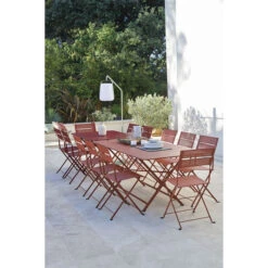 Table De Jardin 8 Personnes FERMOB Cargo 128 X 128 Cm - Ocre Rouge 7 Table De Jardin 8 Personnes FERMOB Cargo 128 X 128 Cm - Ocre Rouge -Fermob 024120 table jardin fermob cargo 128 128 cm ocre rouge ambiance 2