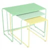 Lot De 3 Tables Basses Gigognes FERMOB Oulala - Vert Opaline / Menthe Glaciale / Citron