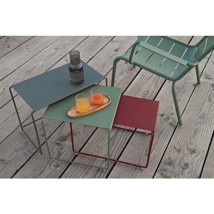 Lot De 3 Tables Basses Gigognes FERMOB Oulala - Romarin / Cactus / Piment 4 Lot De 3 Tables Basses Gigognes FERMOB Oulala - Romarin / Cactus / Piment â Image 2