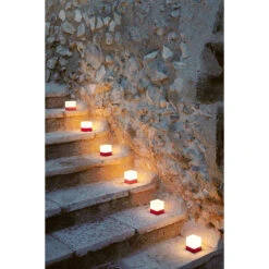 Lot De 3 Photophores FERMOB Cuub - Rouge -Fermob cuub rouge ambiance fermob 4