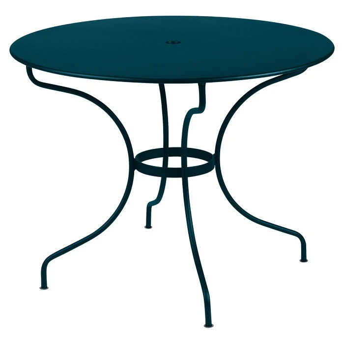 Table De Jardin 5 Personnes FERMOB Opéra + Ø 96 Cm - Bleu Acapulco 3 Table De Jardin 5 Personnes FERMOB Opéra + Ø 96 Cm - Bleu Acapulco