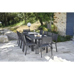 Table De Jardin 8 à 10 Personnes Avec Rallonge FERMOB Costa 160 / 240 X 90 Cm - Gris Argile -Fermob table costa 160 240 ambiance