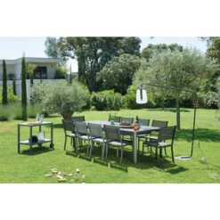 Table De Jardin 10 Personnes Avec 2 Rallonges FERMOB Oléron 155 / 255 X 100 Cm - Gris Argile -Fermob table fermob oleron chaises costa 2 4